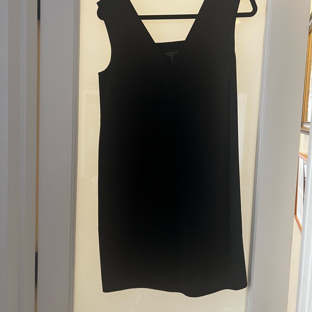 Rag and Bone Black V neck A line dress with hidden pockets - Picture 6 of 7